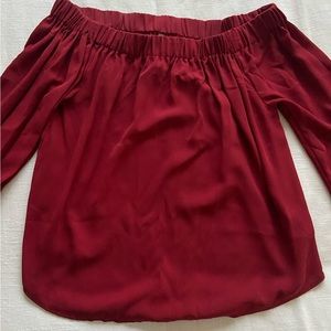 Maroon off the shoulder blouse